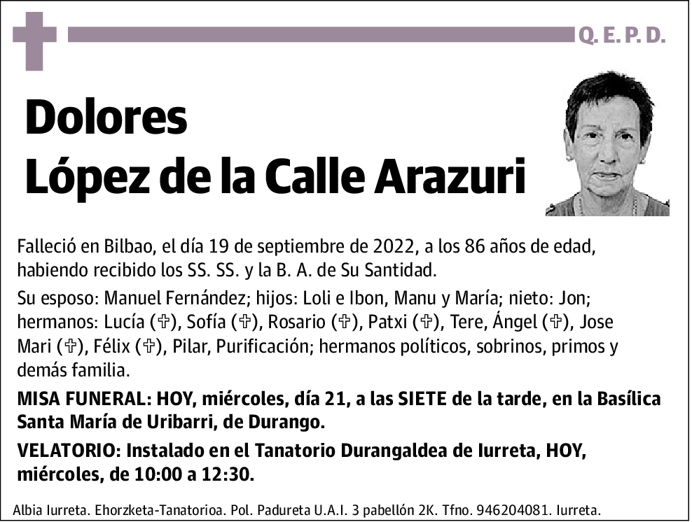 Dolores López de la Calle Arazuri