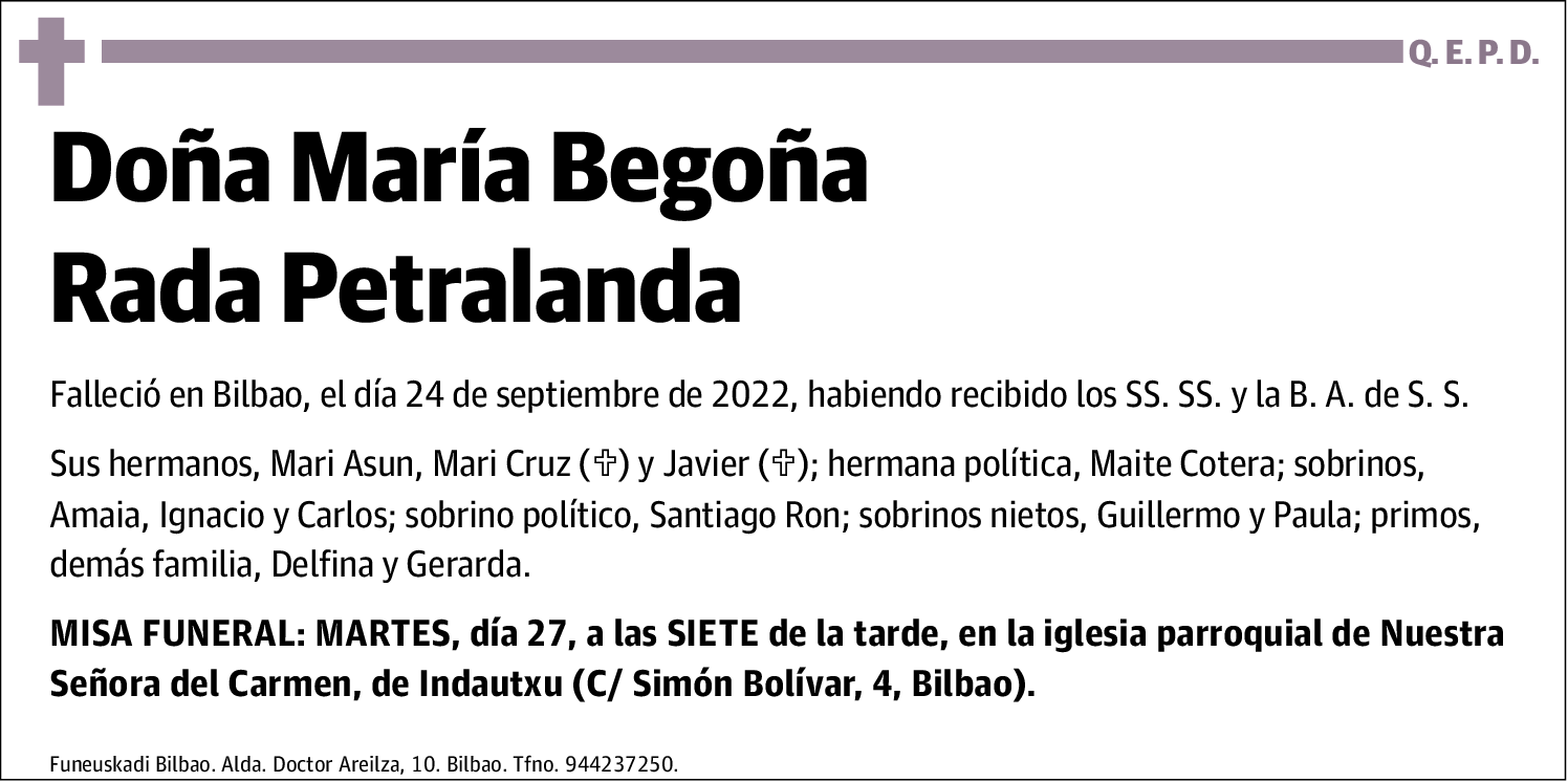 María Begoña Rada Petralanda