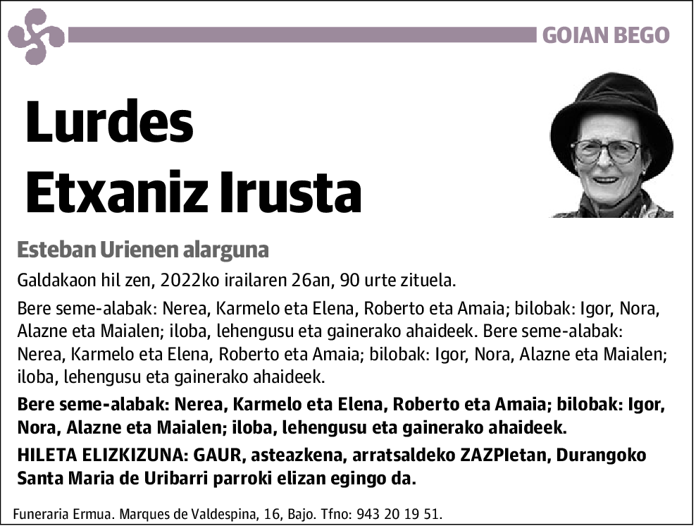 Lurdes Etxaniz Irusta