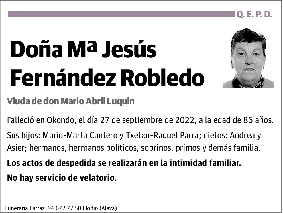 Mª Jesús Fernández Robledo