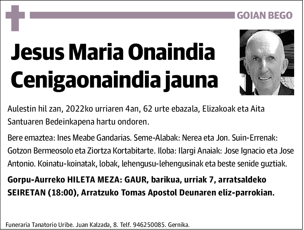 Jesus Maria Onaindia Cenigaonaindia