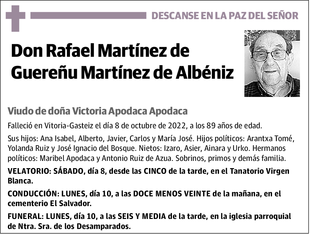 Rafael Martínez De Guereñu Martínez De Albéniz