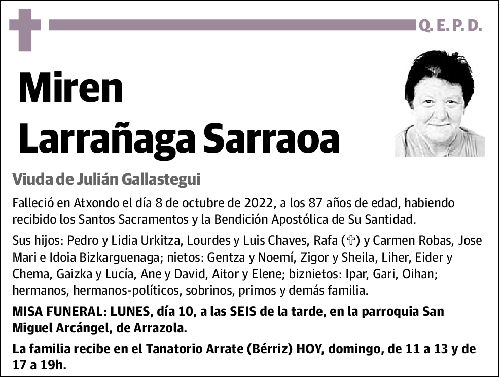 Miren Larrañaga Sarraoa