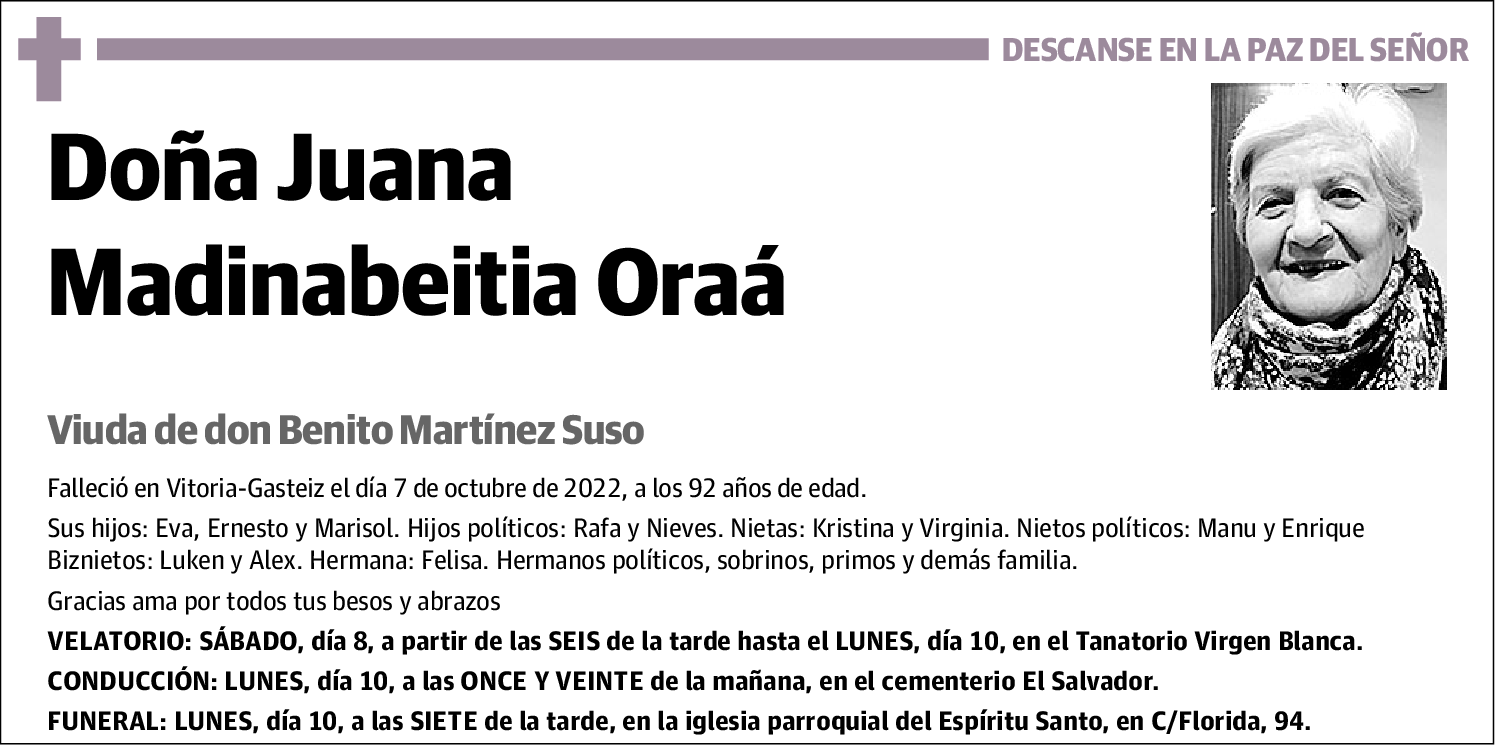 Juana Madinabeitia Oraá