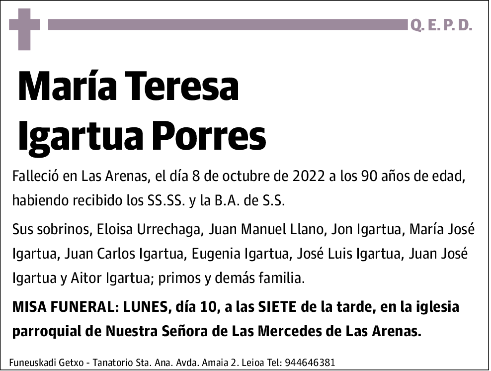 Maria Teresa Igartua Porres