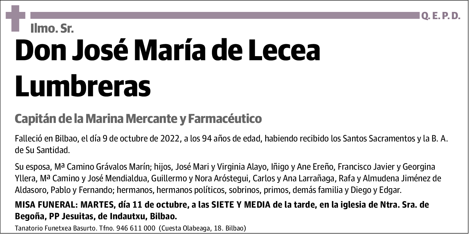 Jose María de Lecea Lumbreras