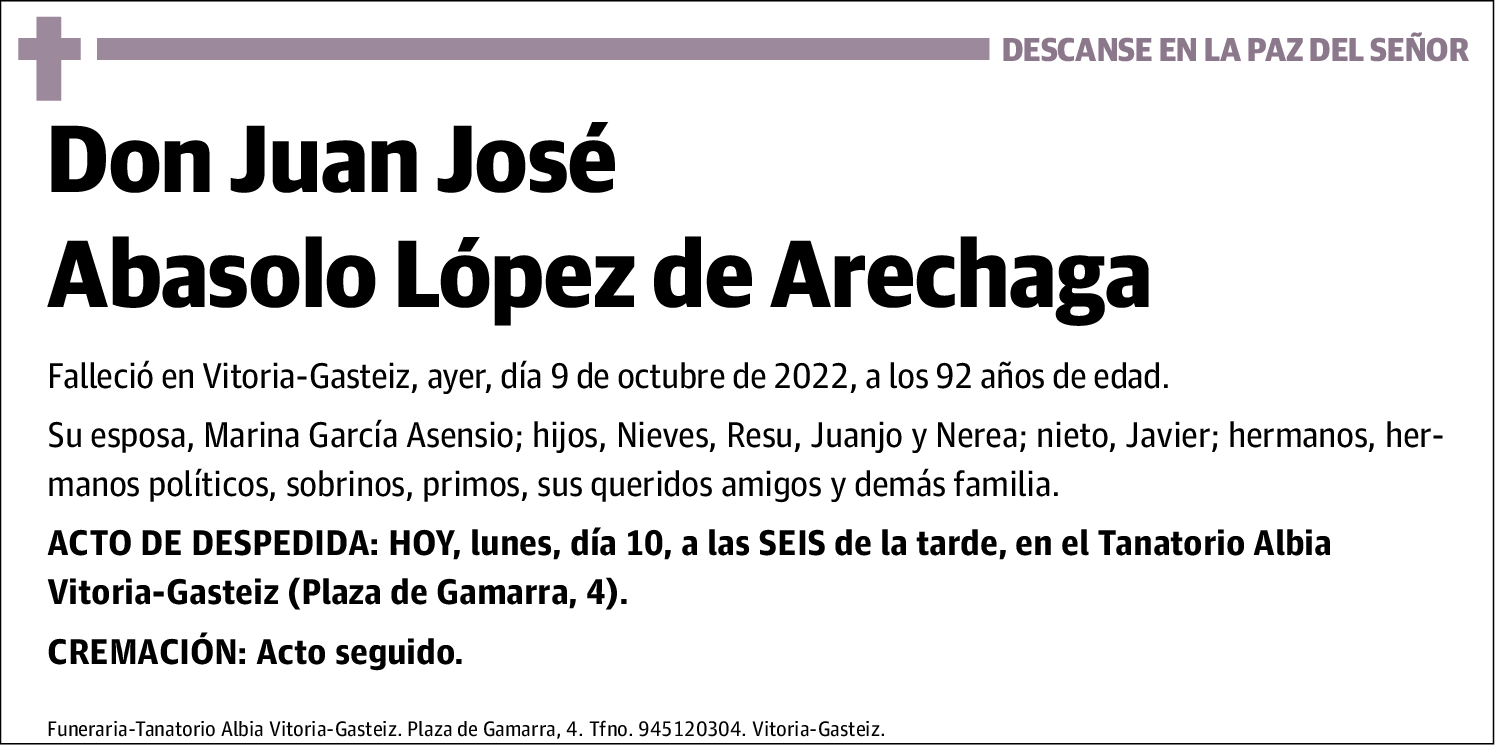 Juan José Abasolo López De Arechaga