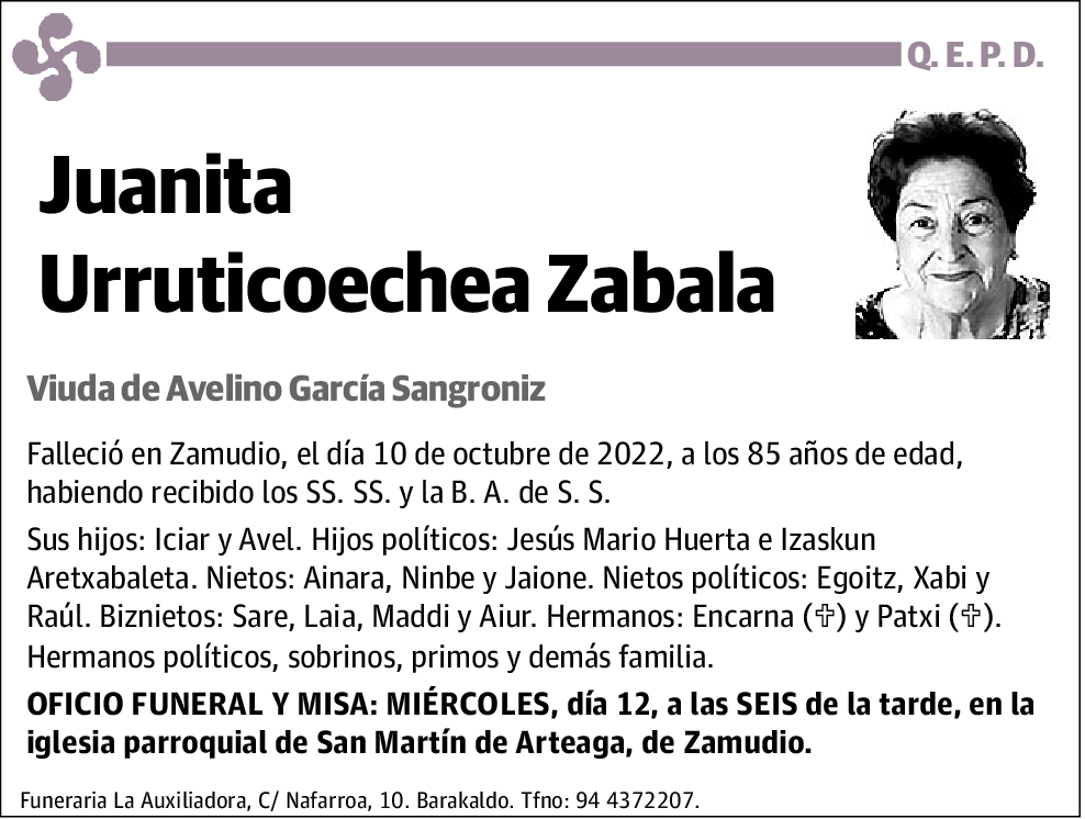 Juanita Urruticoechea Zabala