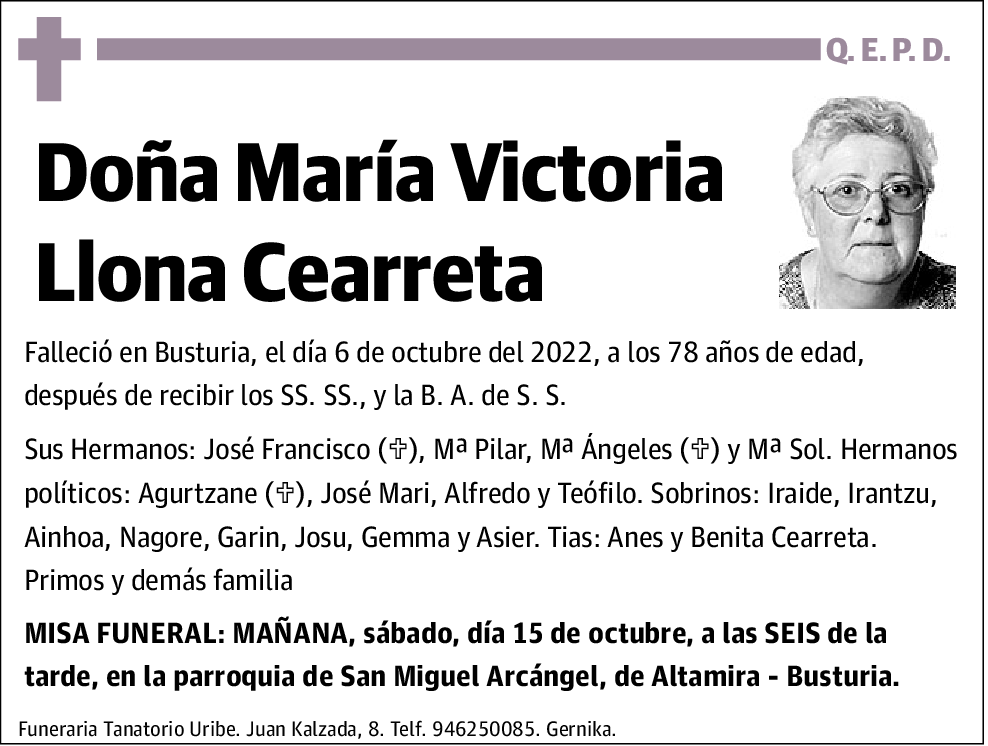 María Victoria Llona Cearreta