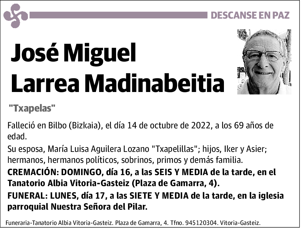 José Miguel Larera Madinabeitia