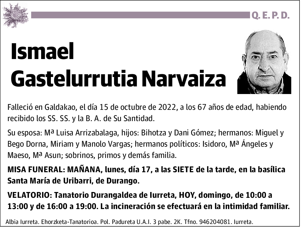 Ismael Gastelurrutia Narvaiza