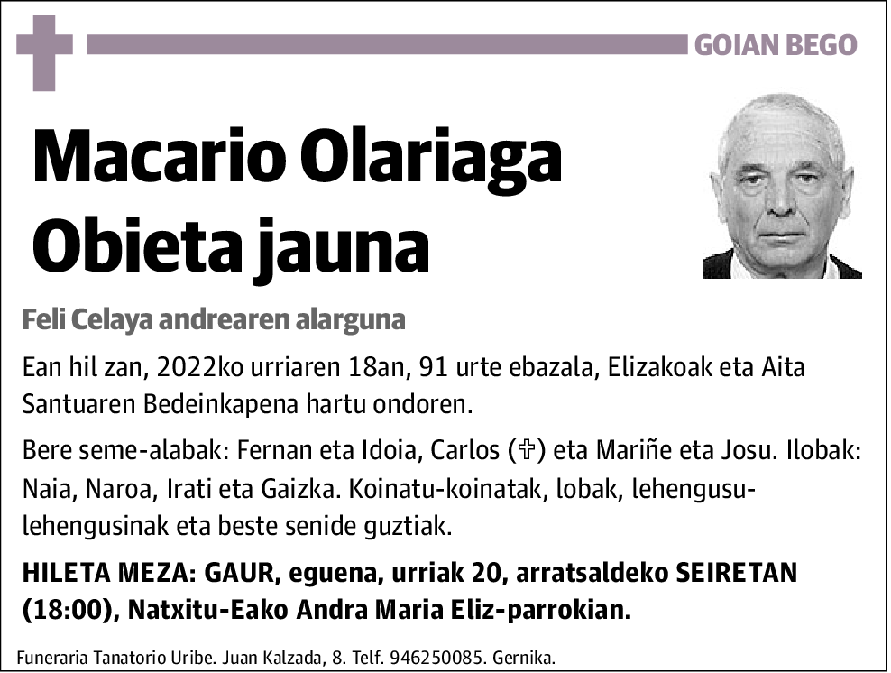 Macario Olariaga Obieta