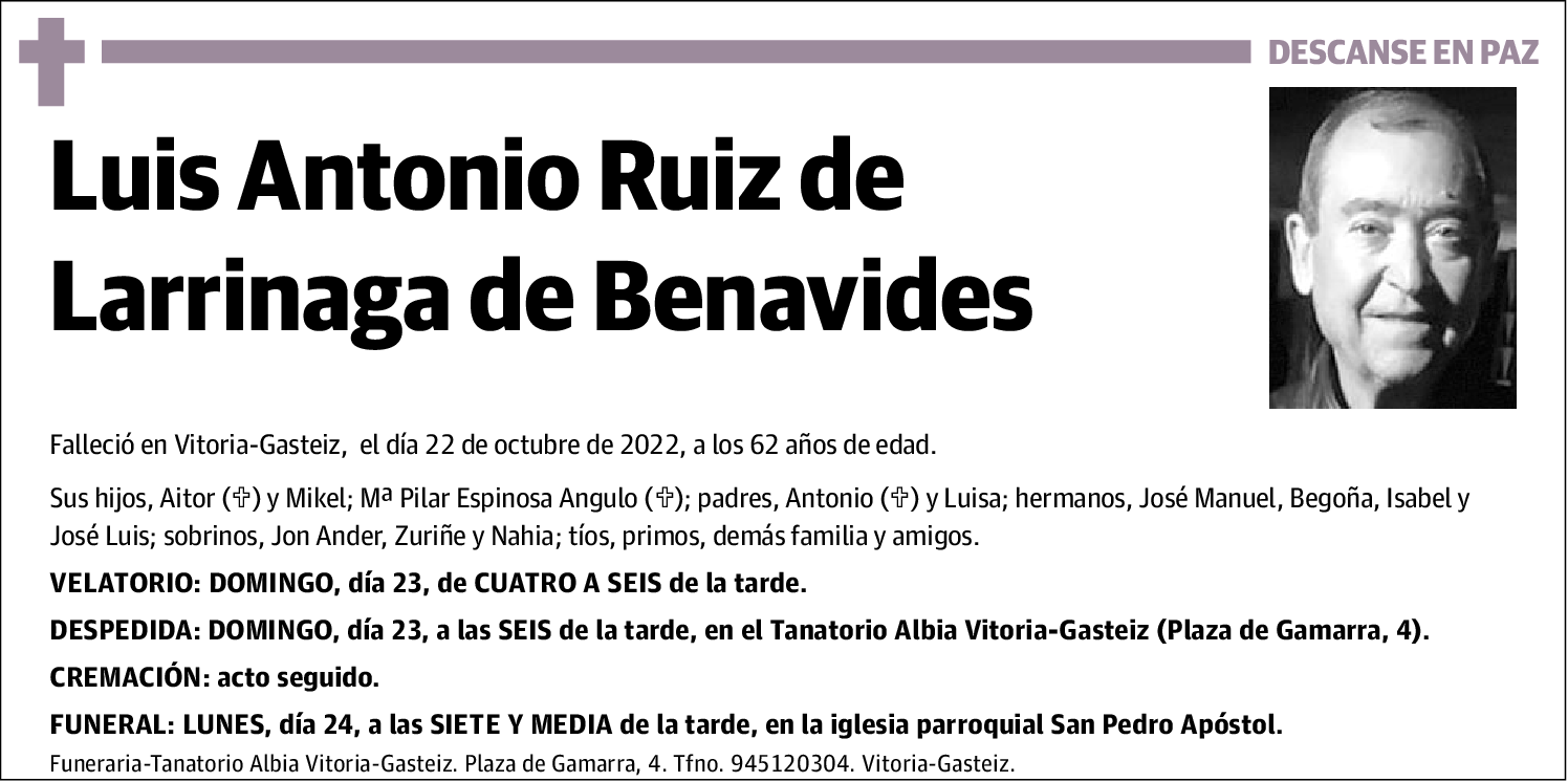 Luis Antonio Ruiz de Larrinaga de Benavides