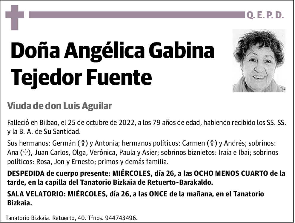 Angélica Gabina Tejedor Fuente