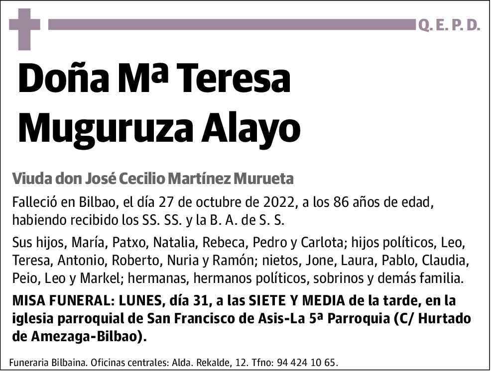 Mª Teresa Muguruza Alayo