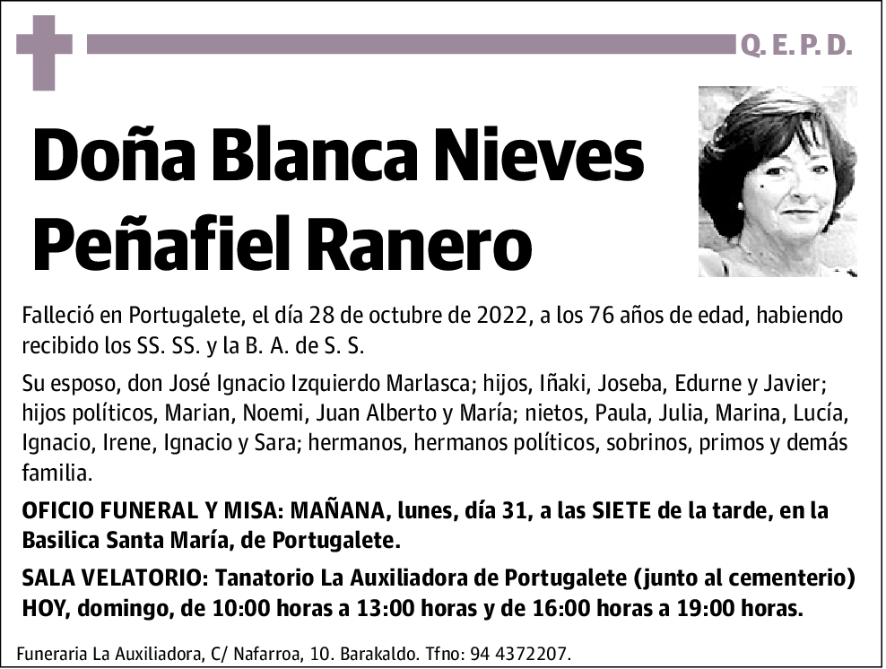 Blanca Nieves Peñafiel Ranero