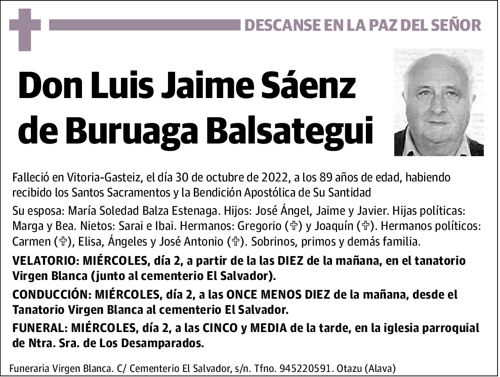 Luis Jaime Sáenz de Buruaga Balsategui