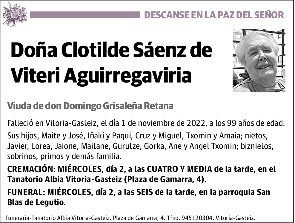 Clotilde Sáenz de Viteri Aguirregaviria