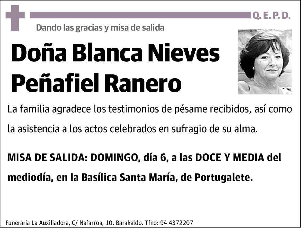 Blanca Nieves Peñafiel Ranero