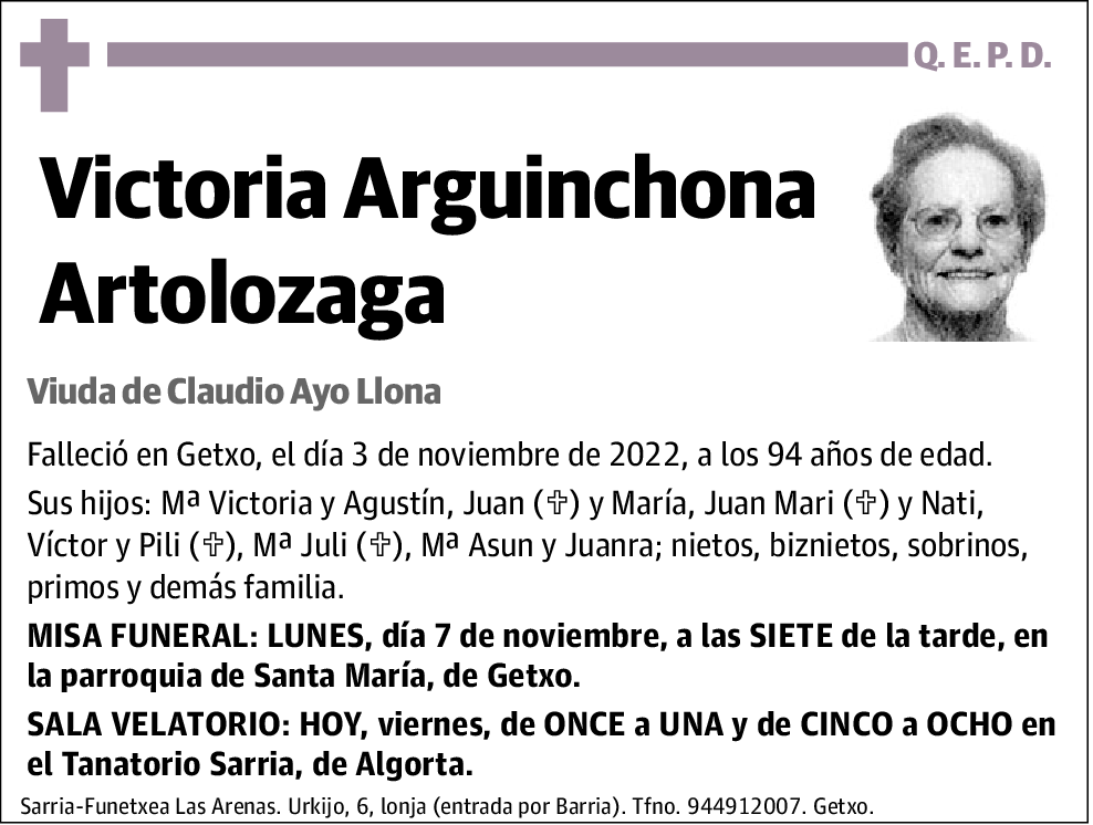 Victoria Arguinchona Artolozaga