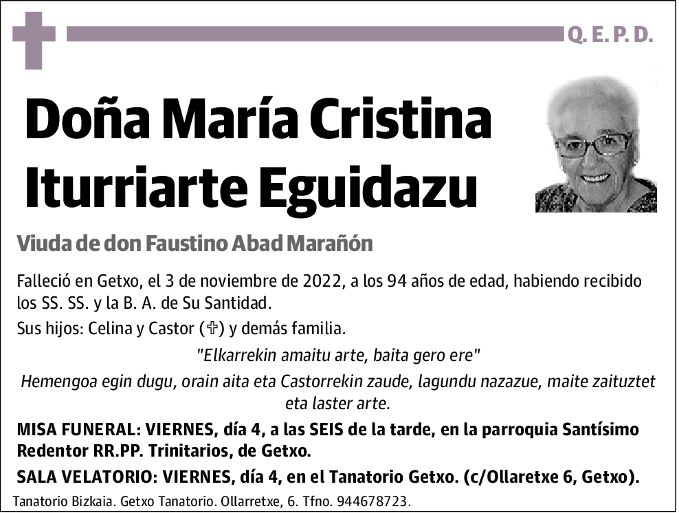 María Cristina Iturriarte Eguidazu