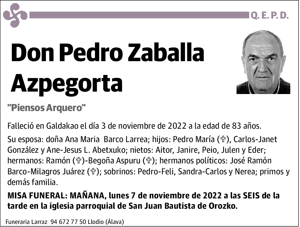 Pedro Zaballa Azpegorta