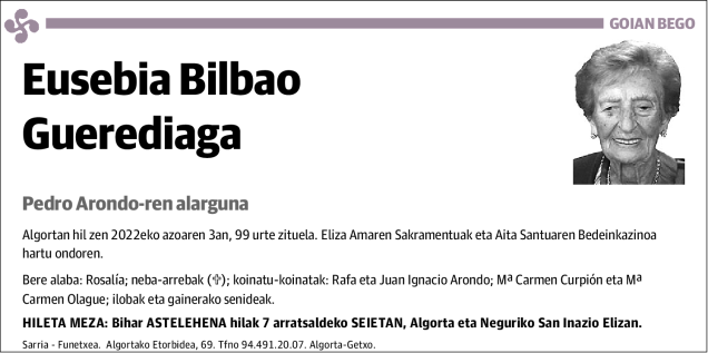 Eusebia Bilbao Guerediaga