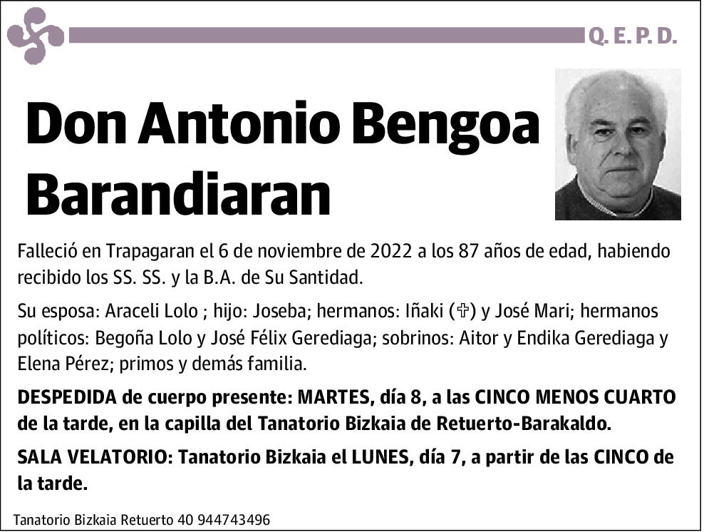 Antonio Bengoa Barandiaran