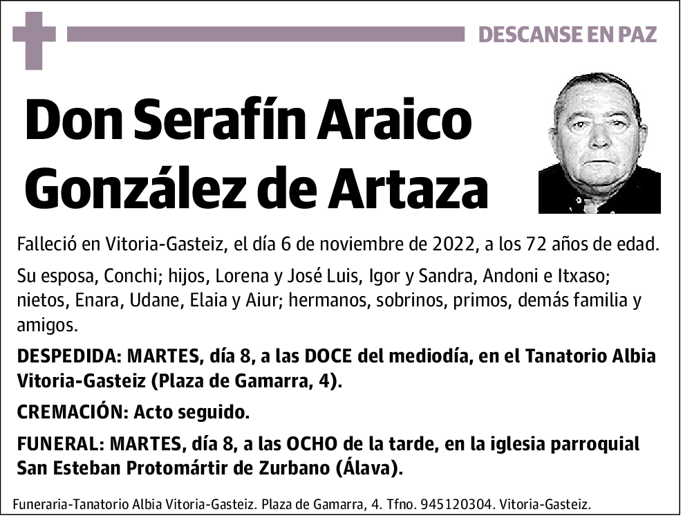 Serafín Araico González De Artaza