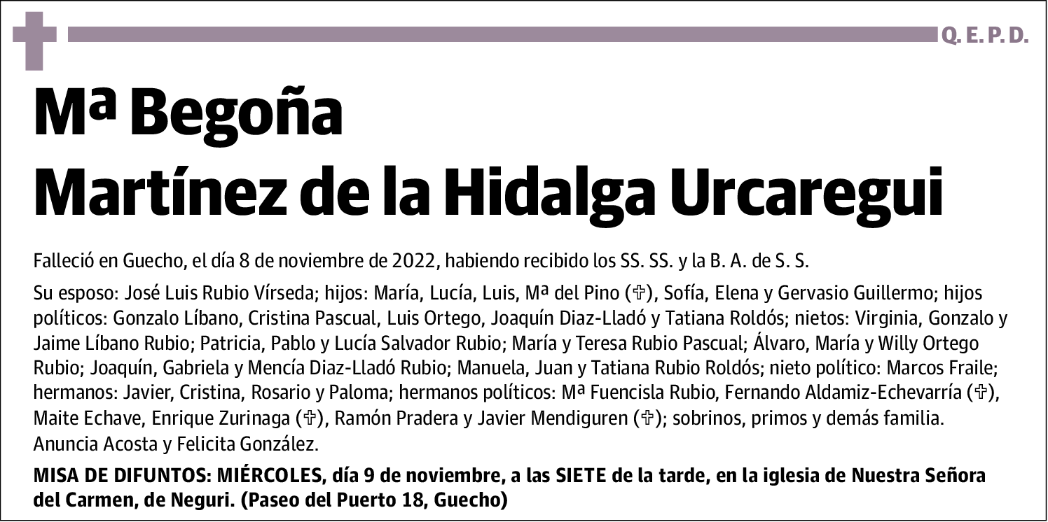 Mª Begoña Martínez de la Hidalga Urcaregui