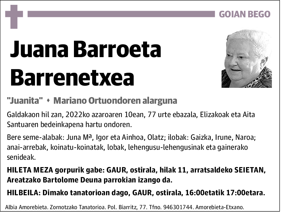 Juana Barroeta Barrenetxea