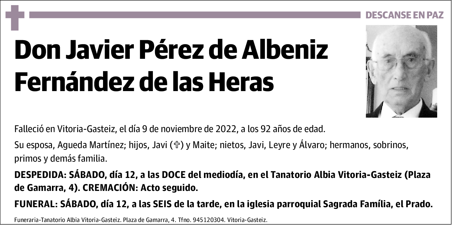 Javier Pérez de Albéniz Fernández de las Heras