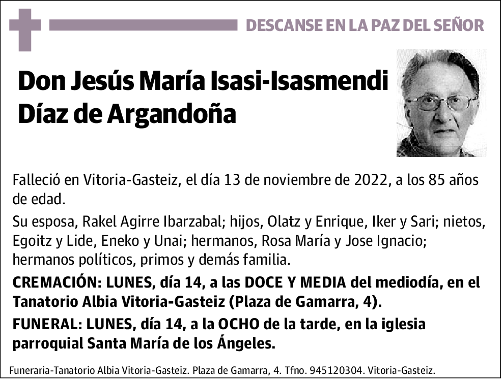 Jesús María Isasi-Isasmendi Díaz de Argandoña