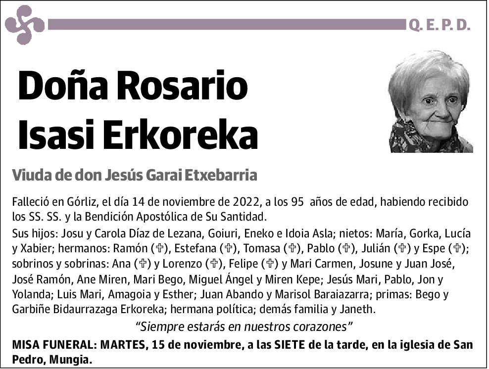 Isasi Erkoreka Rosario