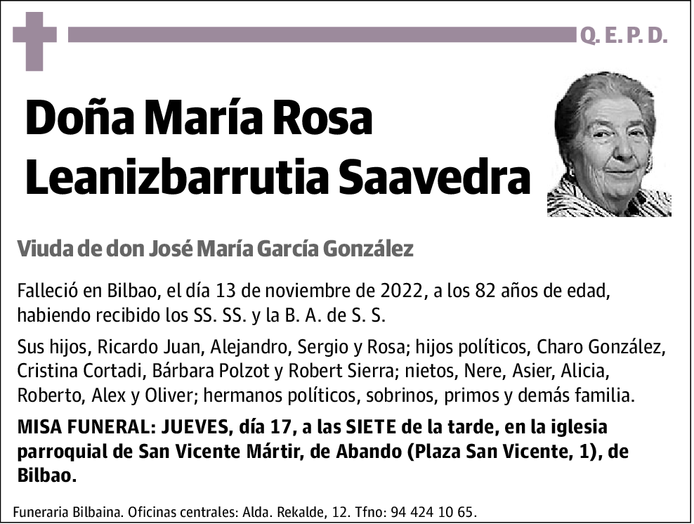 María Rosa Leanizbarrutia Saavedra