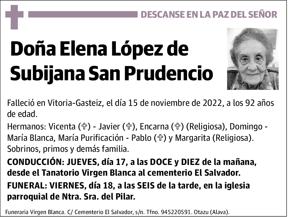 Elena López de Subijana San Prudencio