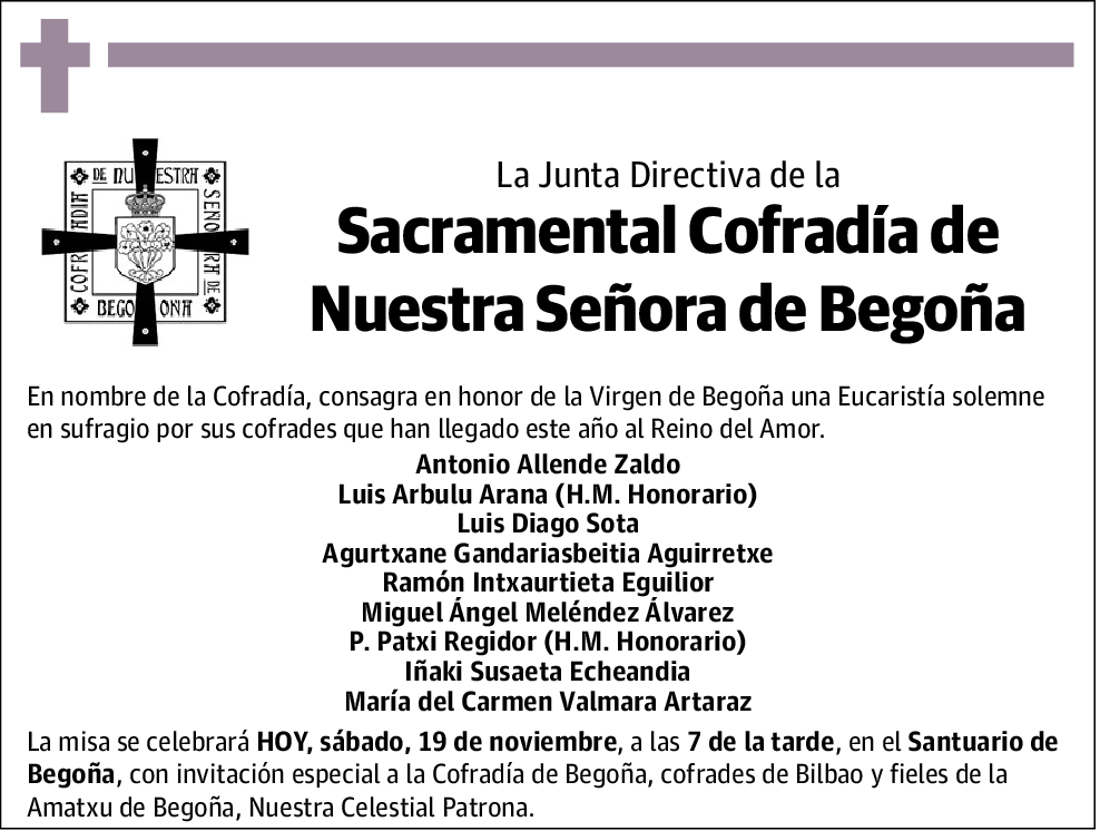 Cofradia Nuestra Señora de Begoña