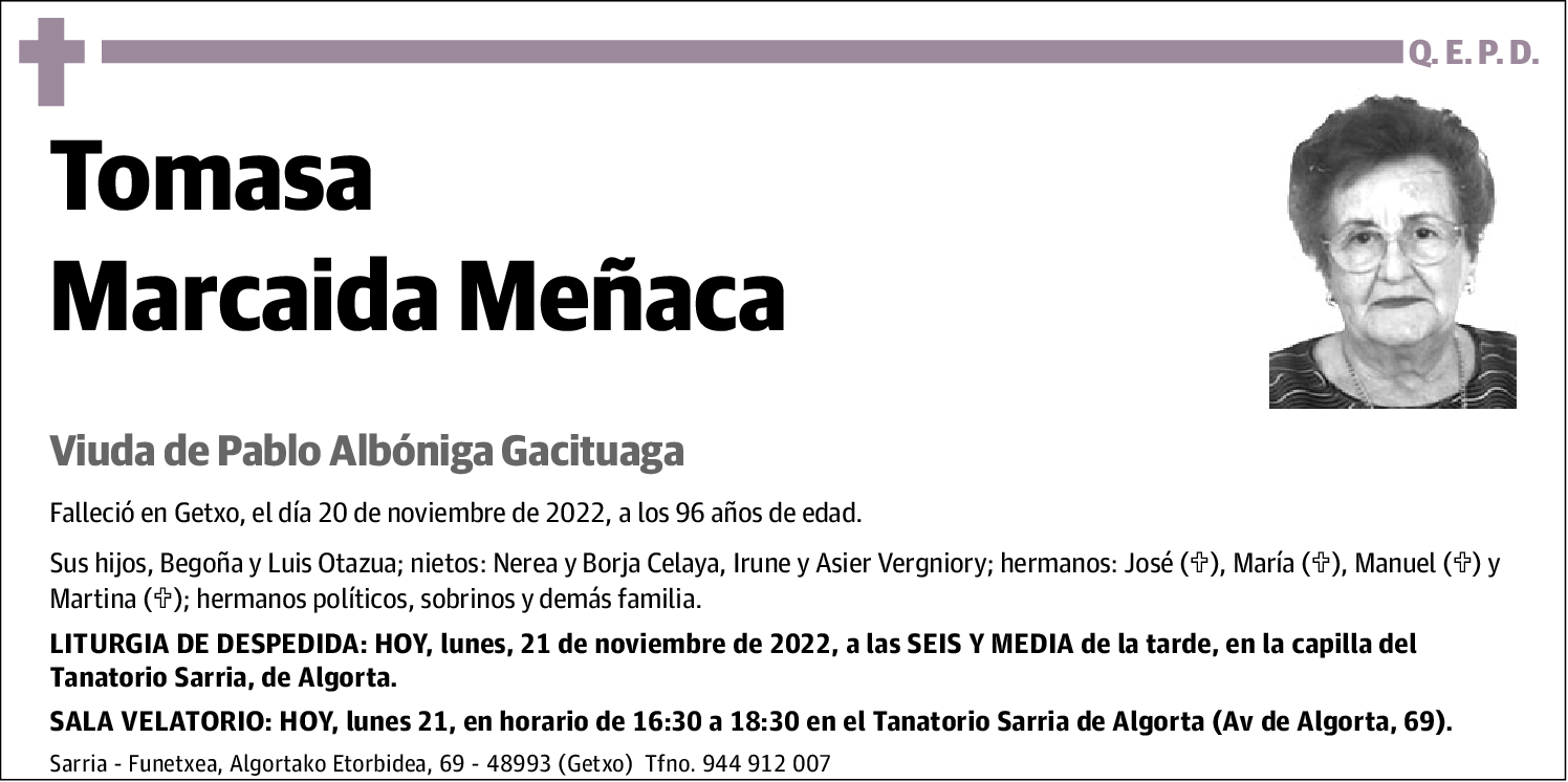 Tomasa Marcaida Meñaca