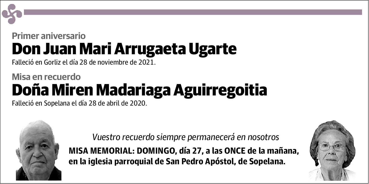 Juan Mari Arrugaeta Ugarte y Miren Madariaga Aguirregoitia