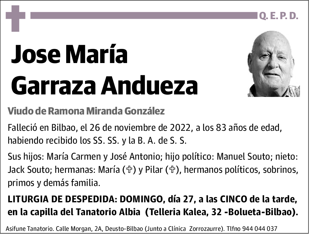 Jose María Garraza Andueza