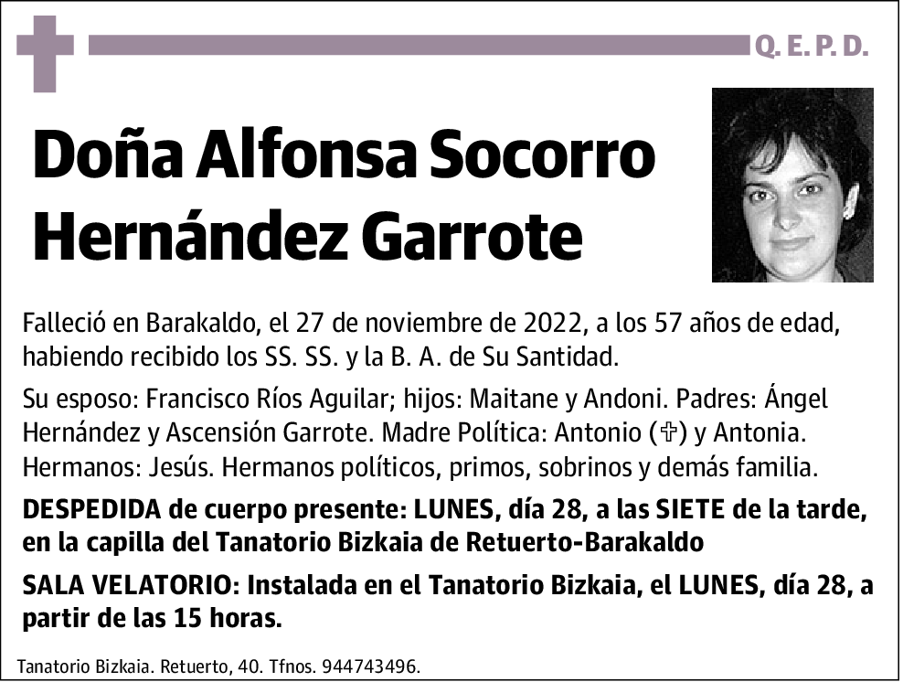 Alfonsa Socorro Hernández Garrote