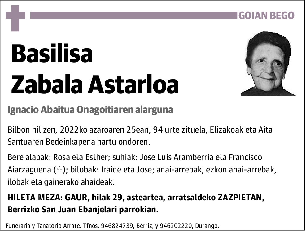 Basilia Zabala Astorla