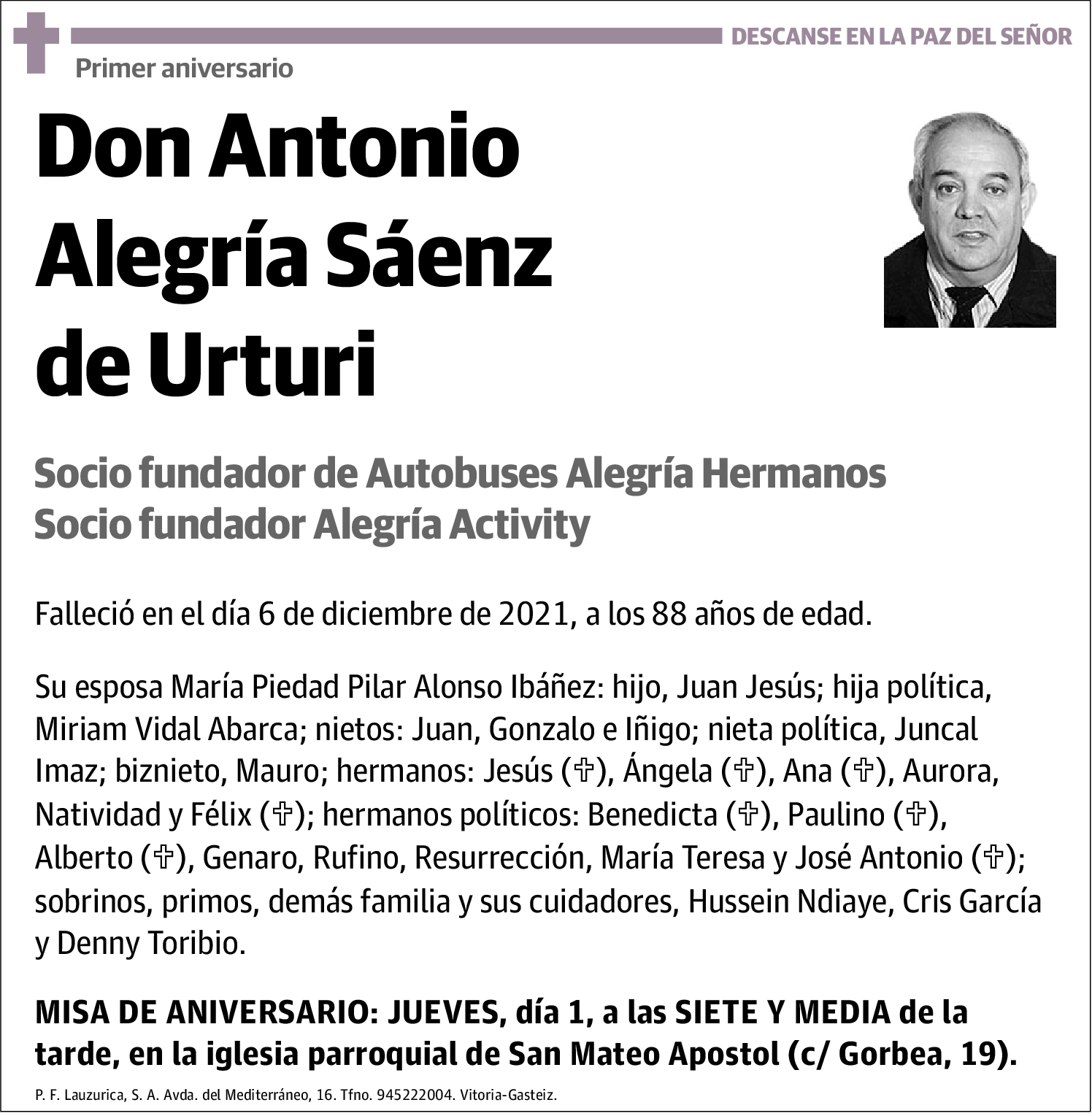 Antonio Alegría Sáenz de Urtubi