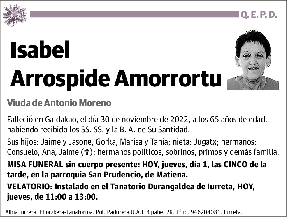 Isabel Arrospide Amorrortu