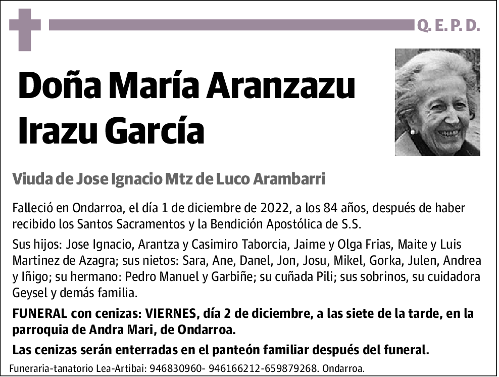 María Aranzazu Irazu García