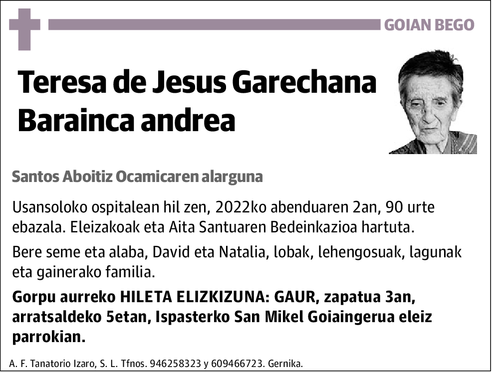 Teresa de Jesús Garechana Barainca