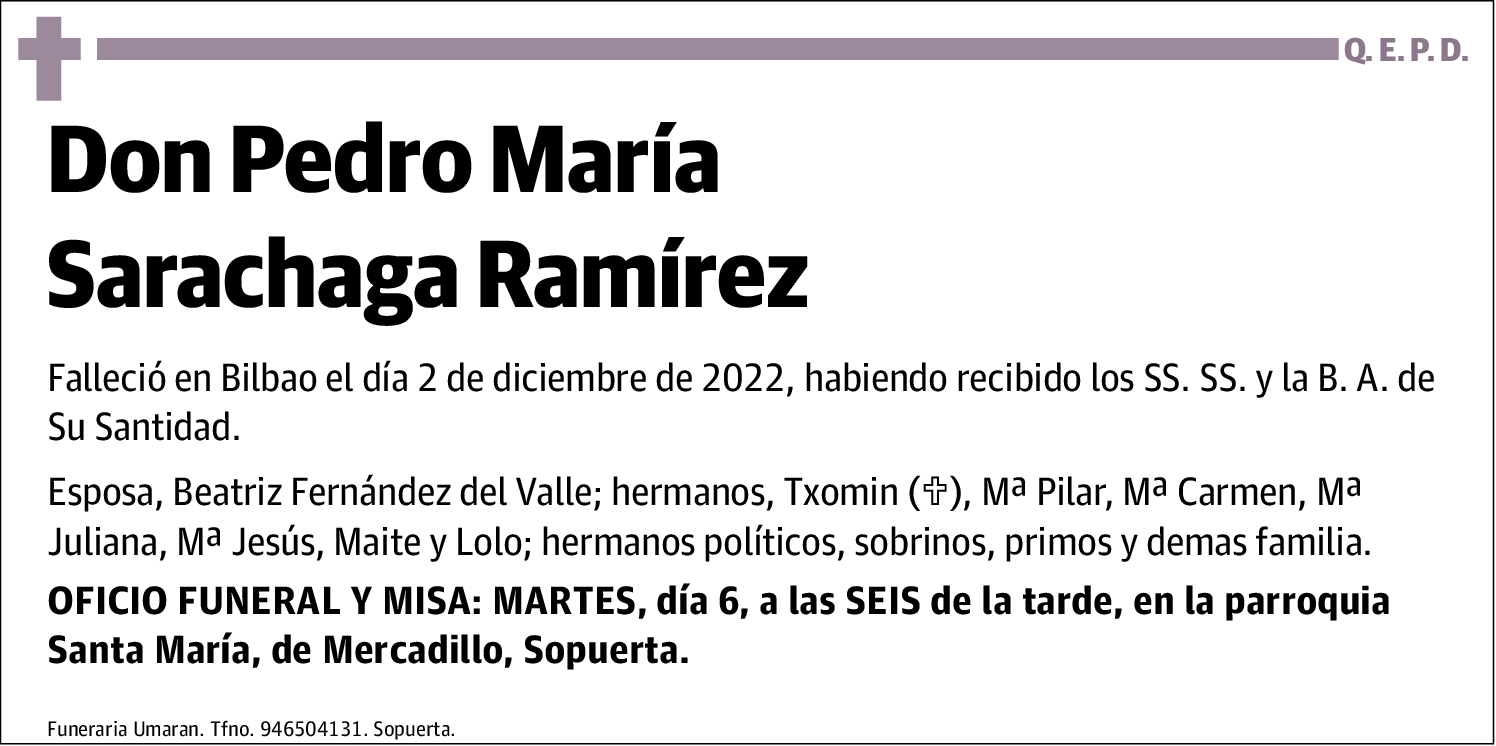 Pedro María Sarachaga Ramírez