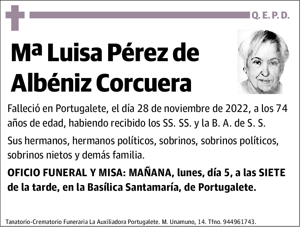 Mª Luisa Perez de Albéniz Corcuera