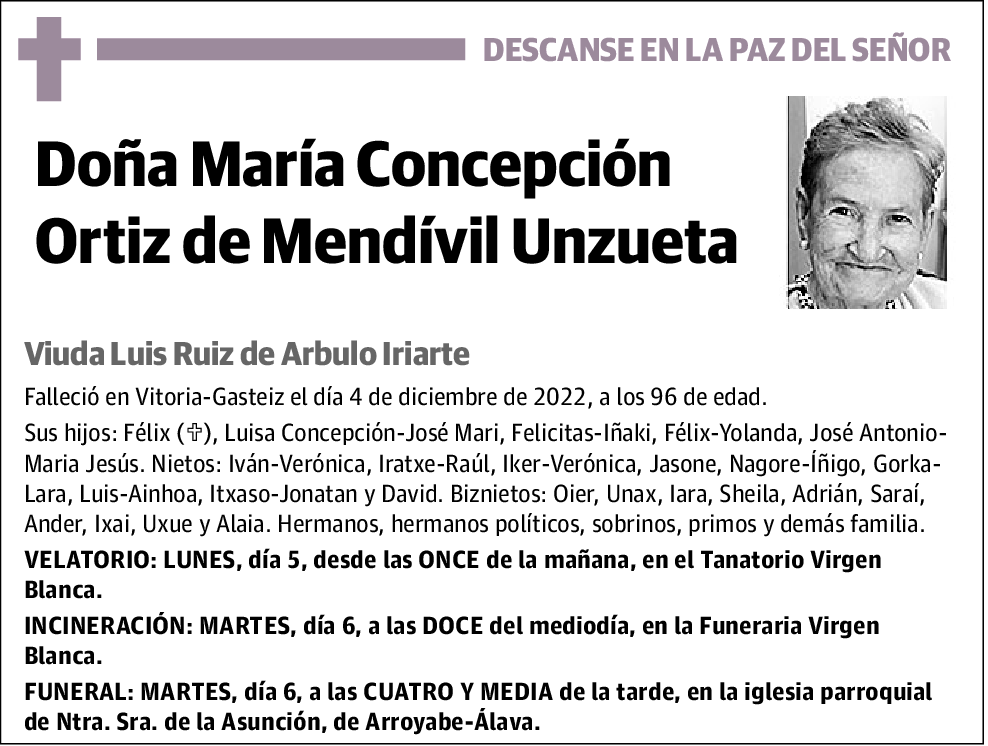 María Concepción Ortiz de Mendívil Unzueta