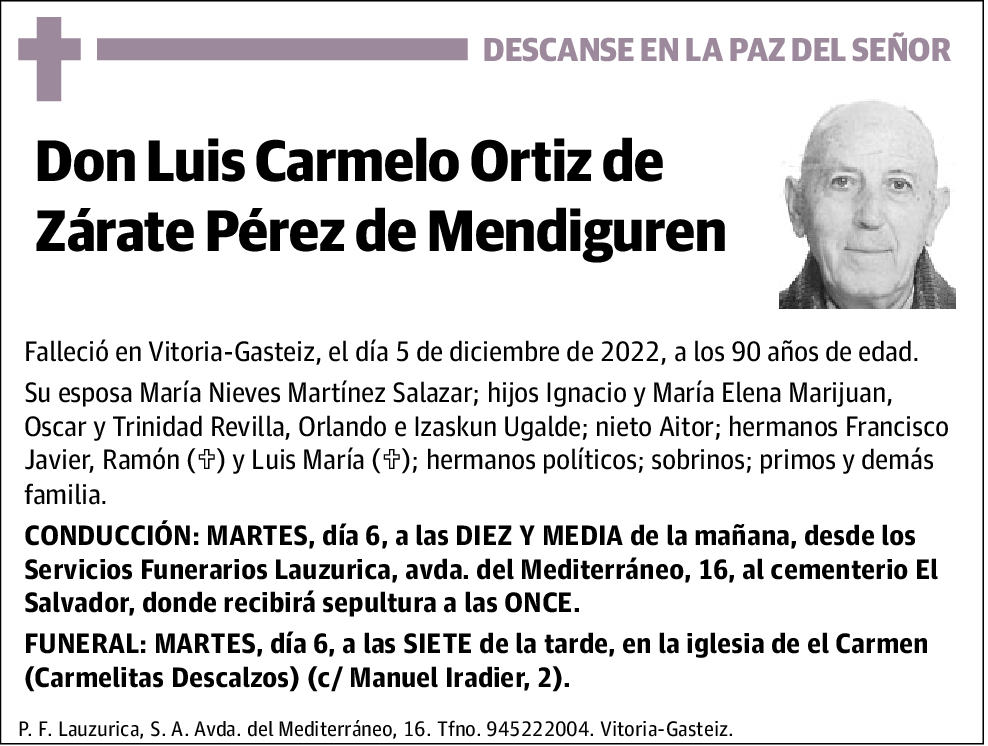 Luis Carmelo Ortiz de Zárate Pérez de Mendiguren